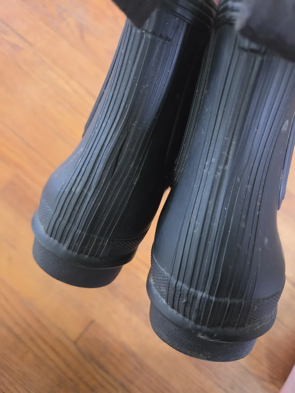Hunter Womens Black Short Chelsea Rain Boots with Logo